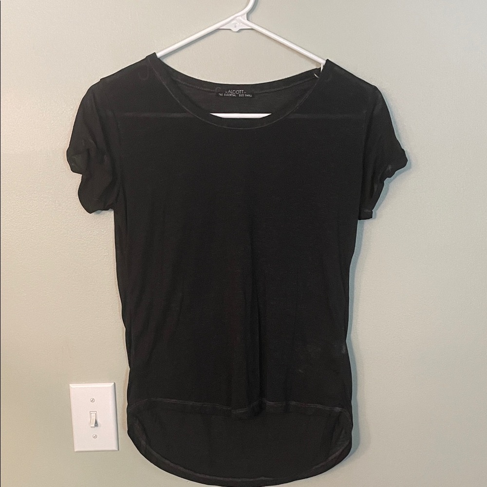 Alcott Black Short Sleeve Crewneck Tee - Lightweight
